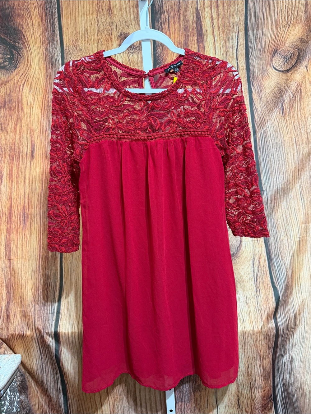 As U Wish Chiffon Lace Dress Size S